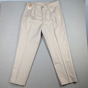 Lee Pants Mens 38x32 Khaki Double Pleat Relaxed Fit Tapered NWT
